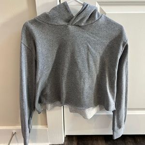 H&M Basics cropped hoodie. Color: gray, Size: medium